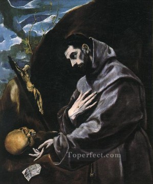  Francis Works - St Francis Praying 1580 Mannerism Spanish Renaissance El Greco